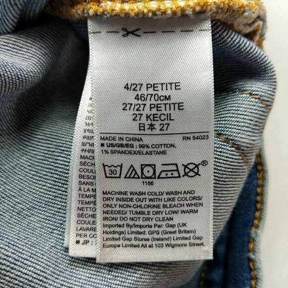 Gap Denim Cheeky Straight Jeans Medium Wash 4 27P - Picture 7 of 9